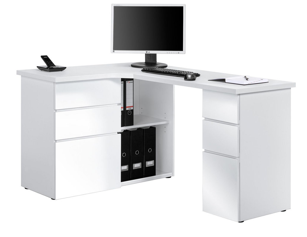 стол угловой белый письменный стол в